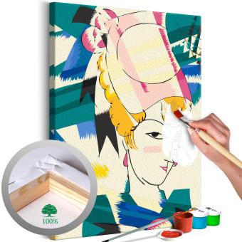 Cuadro numerado para pintar Porcelaine Lady - Colorful Woman on Artistic Background