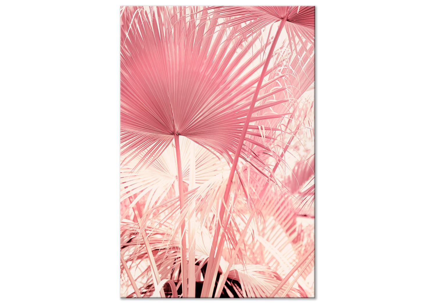 Cuadro decorativo Pink Palm Trees - Leaves in Warm Colors on a Sunny Day