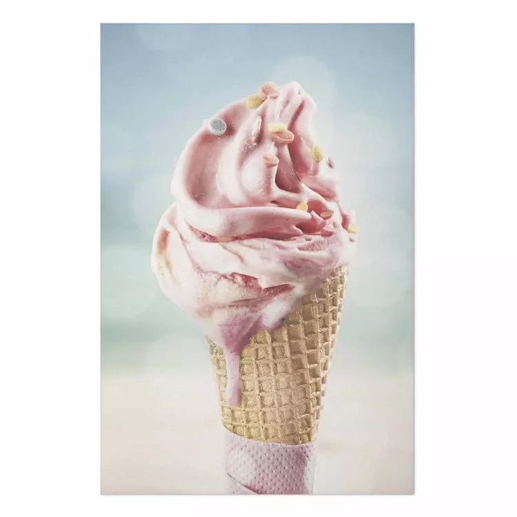 Póster The Taste of Summer - Sweet Ice Cream in Pastel Colors on the Sea and Beach