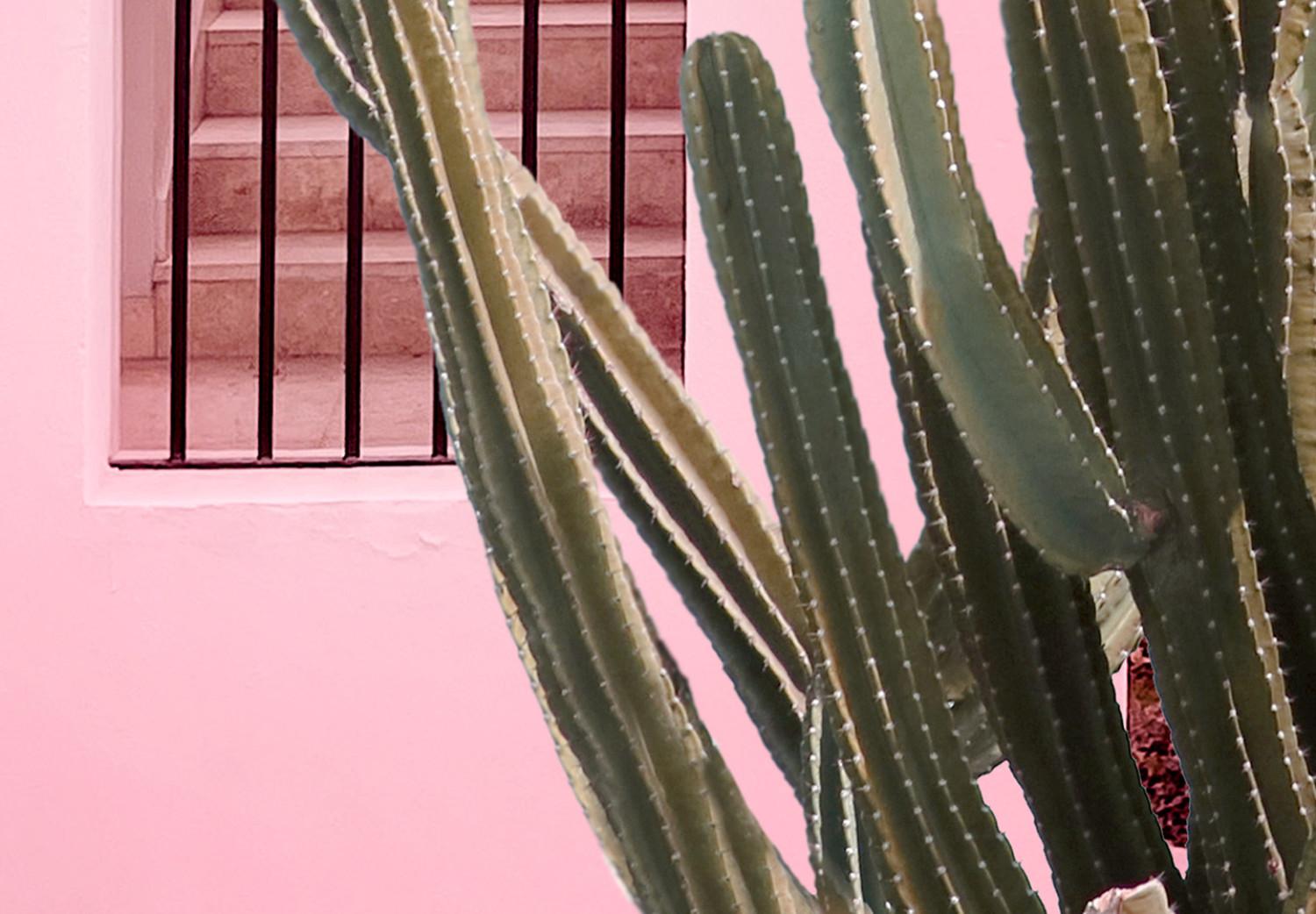 Cuadro moderno Miami Cactus - Pink Holiday Home Against a Blue Sky