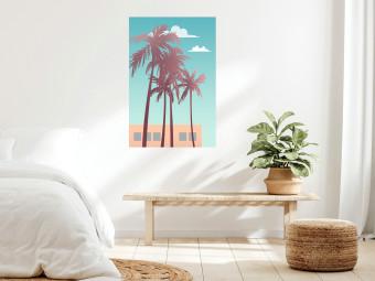 Poster Miami Palm Trees - Holiday View With Blue Sky and White Clouds