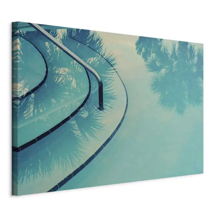 En Florida - paisaje azul y reflejo de palmera en el agua