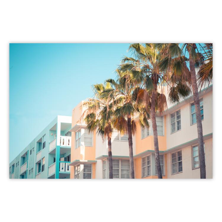 The City of Miami - Palm Trees and the Florida Coast Architecture in Summer in Pastels