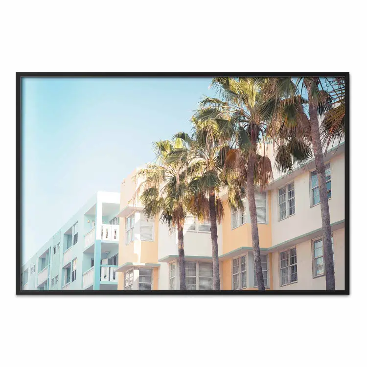 Ciudad de Miami - palmeras y arquitectura de Florida en tonos pastel