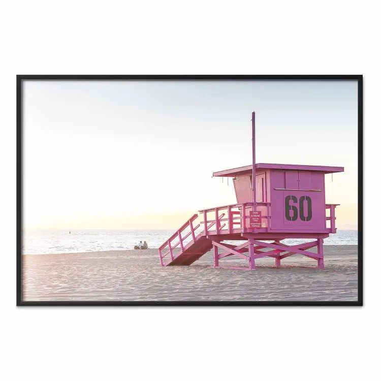 Puesta de sol - vista de la sede de los socorristas en Miami Beach