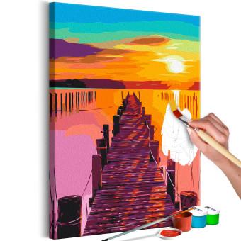 Cuadro numerado para pintar Sun and Shadows - Play of Light on the Pier, Dynamic Sky