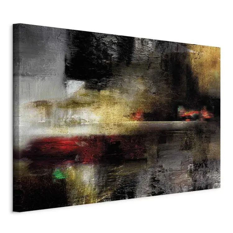 Paisaje abstracto - horizonte dorado con toques de púrpura
