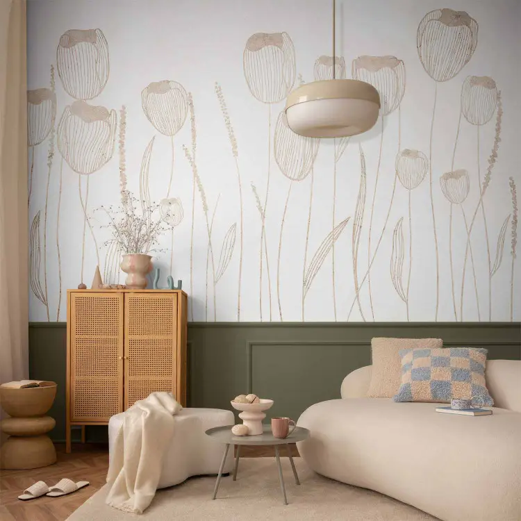 Tulipanes lineales - flores delicadas y minimalistas en estilo boho