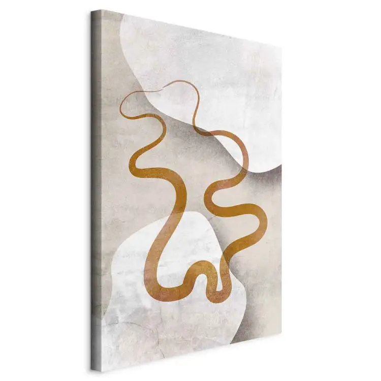 Cinta naranja - abstracción en dos ondas marrones