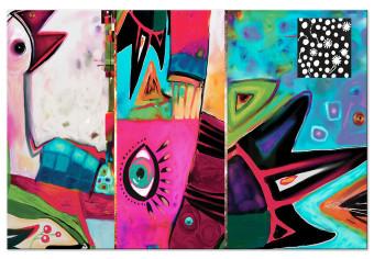 Cuadro decorativo Pájaro alegre (1 parte) - abstracción colorida en formas inusuales