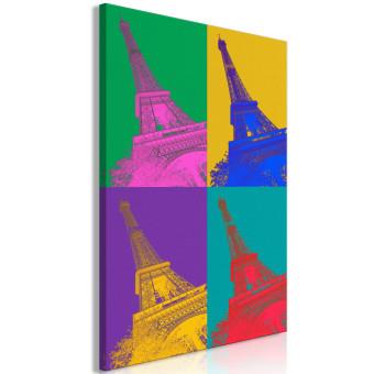 Cuadro decorativo París colores (1 parte) - collage, Torre Eiffel, pop-art