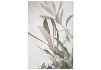 Cuadro Ramo de olivo (1 parte) - paisaje entre hojas sobre fondo claro