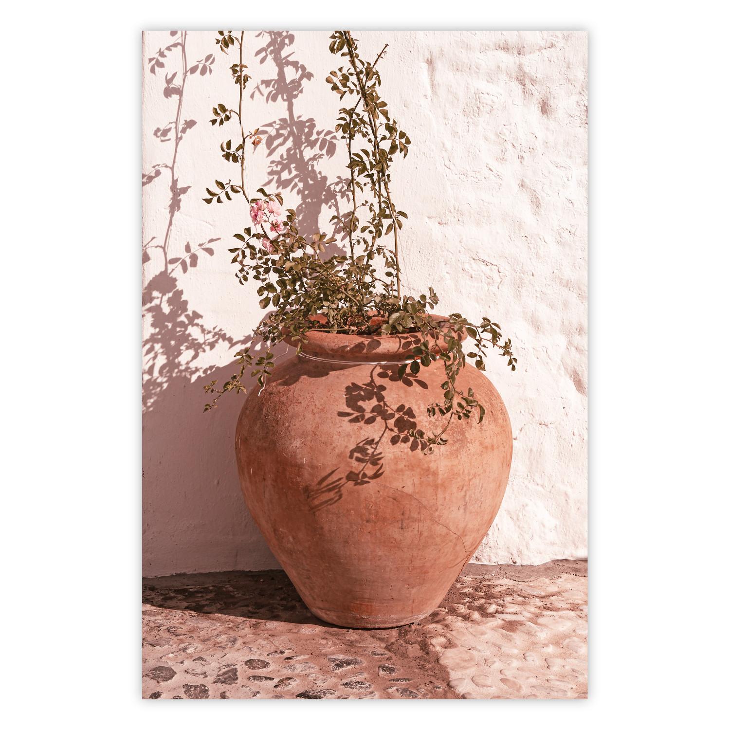 Póster Flowers in a Pot - Plant Growing Out of an Earthen Vessel