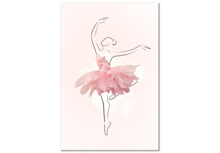 Bailarina (1 parte) - dibujo mujer, vestido rosa, flores