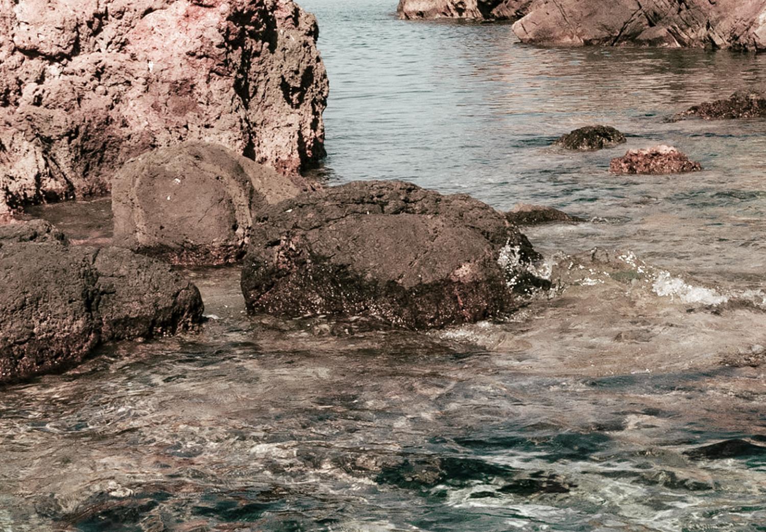Cuadro decorativo Casetas en Baleares (1 parte) - paisaje marino con rocas al fondo