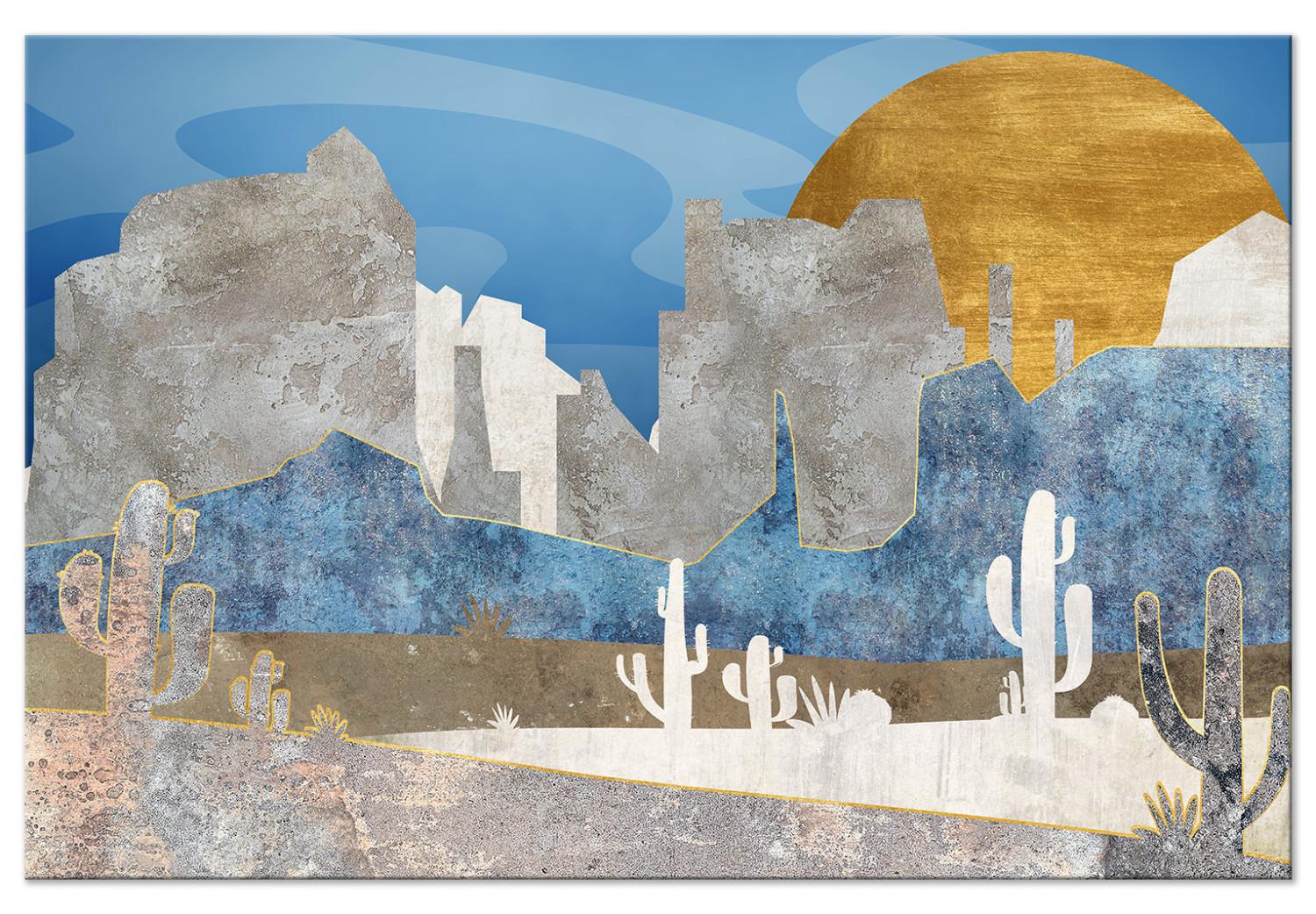 Cuadro decorativo Pradera salvaje (1 parte) - paisaje abstracto sobre fondo de hormigón