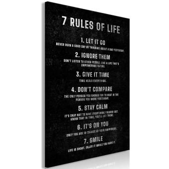 Cuadro moderno Life Rules - Motivating Text on Black Background
