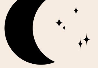Cuadro Monochrome Minimalism - Girl Sleeping on a Cloud in the Moonlight