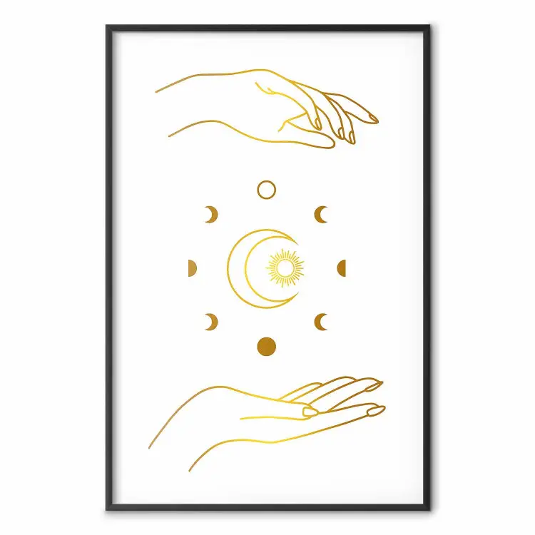 Símbolos mágicos - fases de la luna y manos doradas