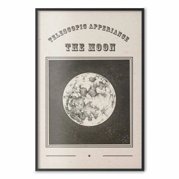 Vista de la luna - ilustración estilizada de un antiguo grabado