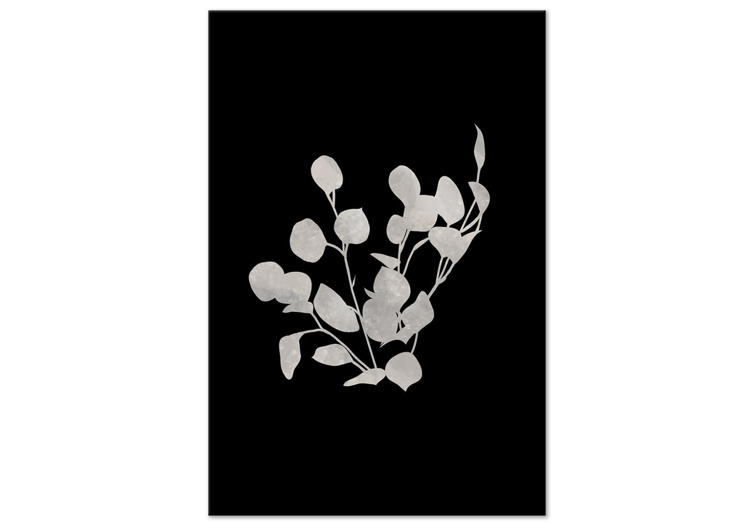 Cuadro decorativo Eucalyptus Twigs - Minimalist Plants on a Dark Background