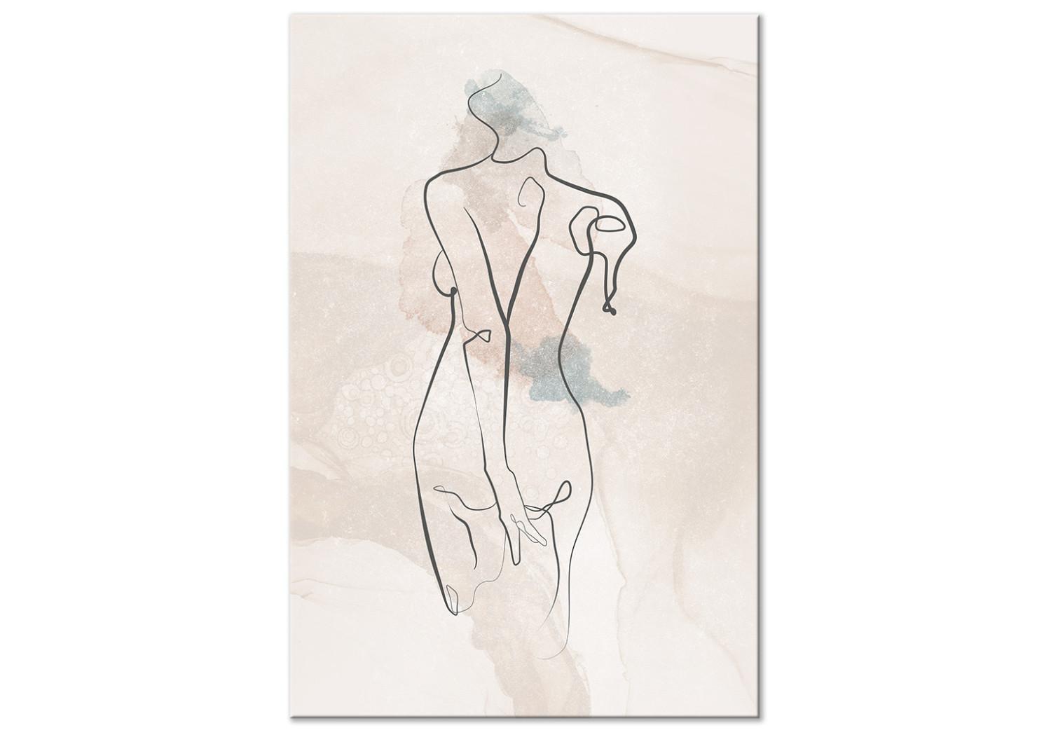 Cuadro decorativo Standing in the Sun - Linear Abstract Act of a Female Figure