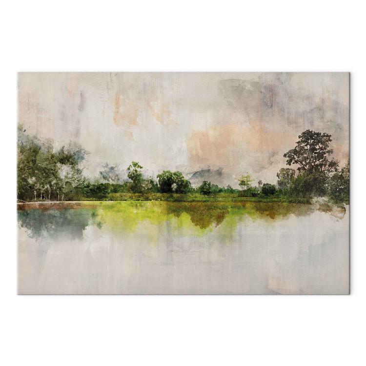 Rural Atmosphere - Rustic Painted Landscape With a Fragrant Forest