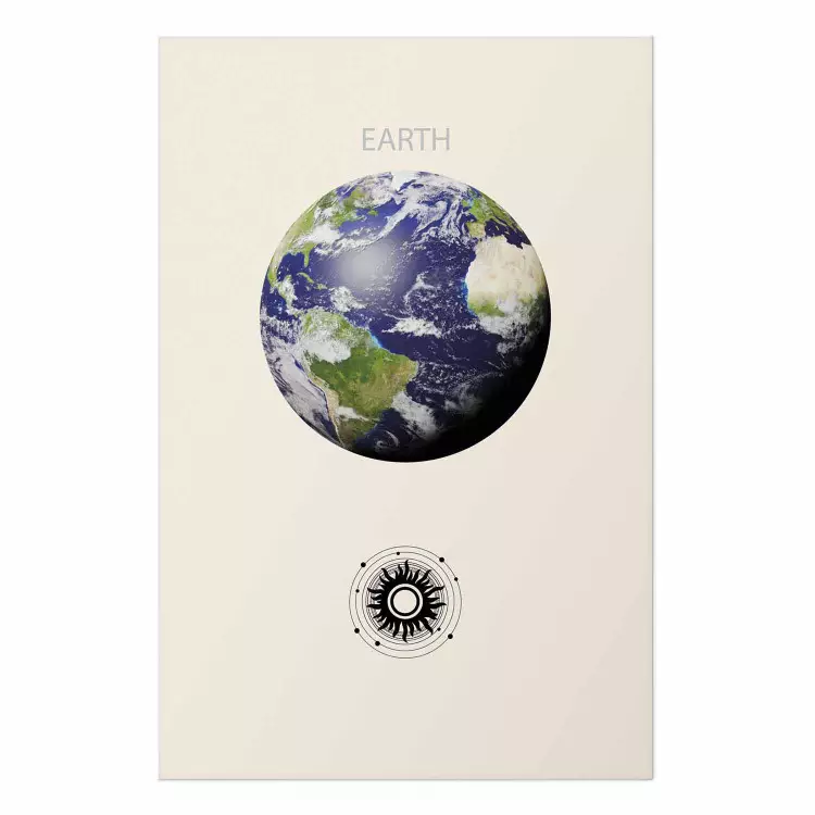 Poster Earth - Green Planet and Abstract Composition With Solar System