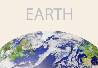 Poster Earth - Green Planet and Abstract Composition With Solar System