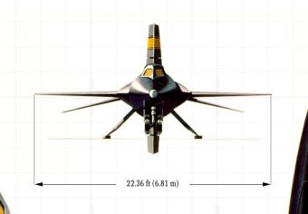 Póster North American X-15 - Rocket Plane in Projection with Dimensions