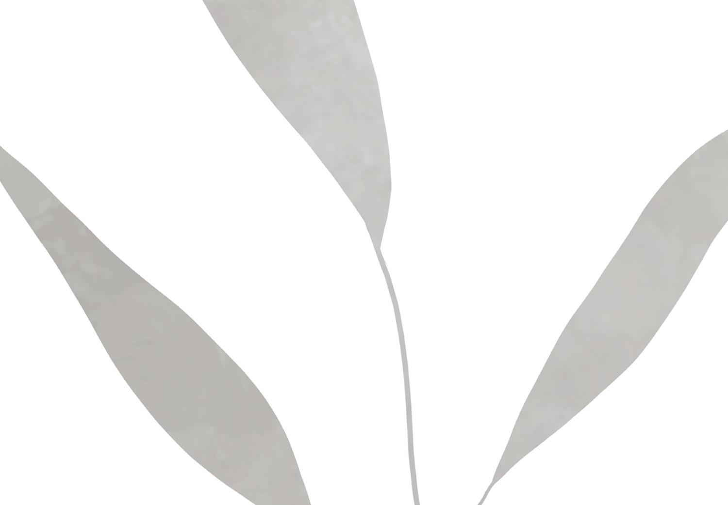 Cuadro moderno Watercolor Leaves - Brown and Gray Painted Plants on a White Background