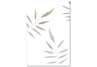 Cuadro moderno Watercolor Leaves - Brown and Gray Painted Plants on a White Background