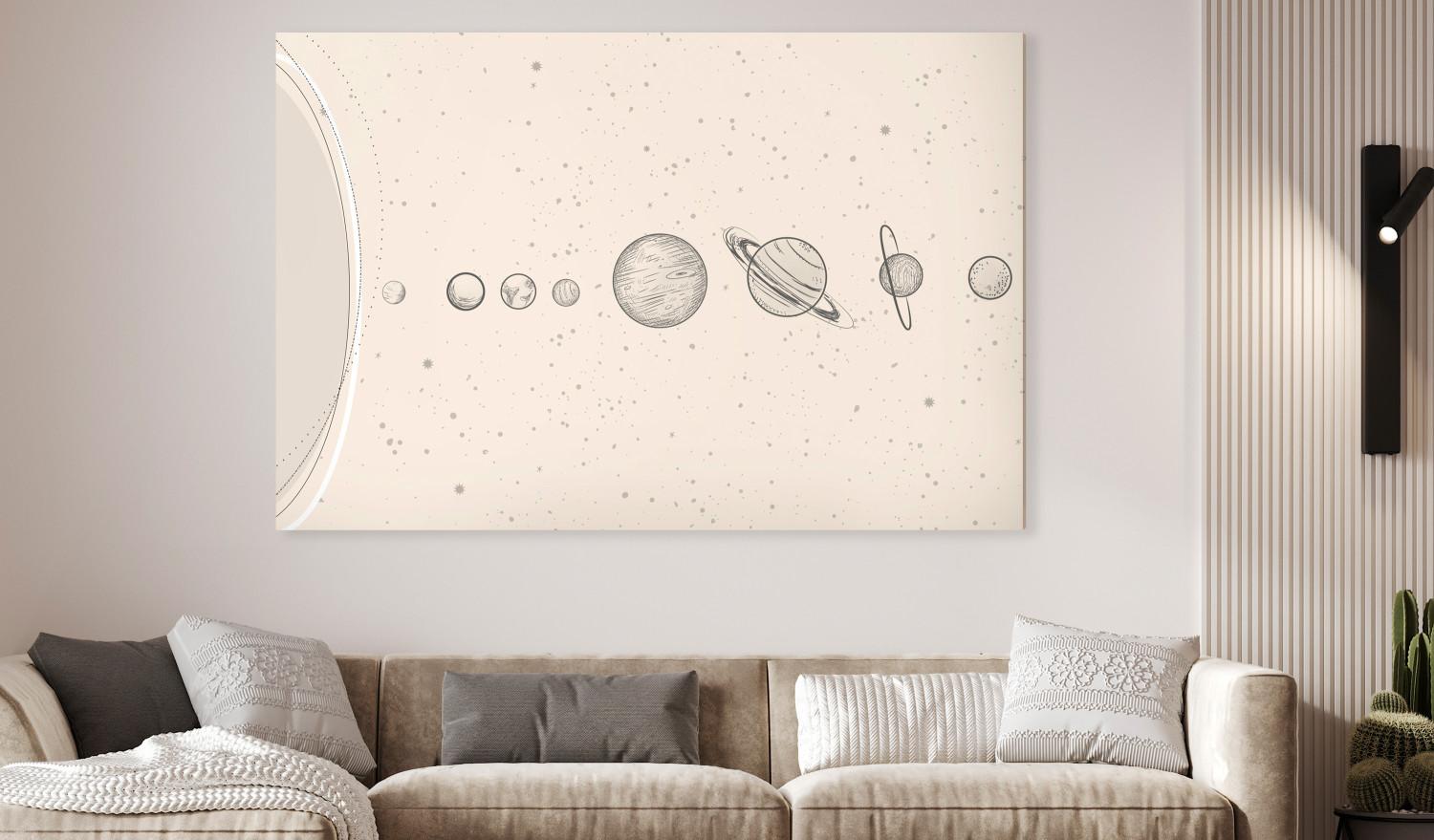 Cuadro XXL Solar System - Delicate Minimalistic Lineart Style Planets