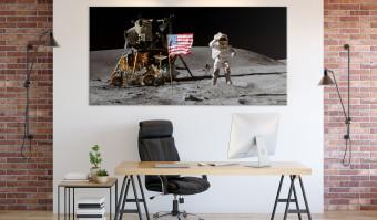 Cuadro XXL Moon Landing - Photo of the Flag, Ship and Astronaut in Space