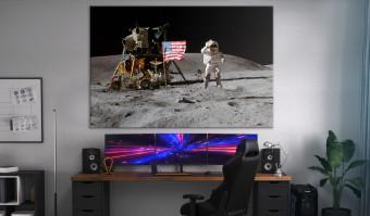 Cuadro XXL Moon Landing - Photo of the Ship, Flag and Astronaut in Space