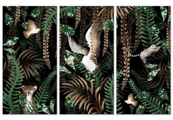 Cuadro moderno Tropical Jungle - Triptych with Exotic Animals