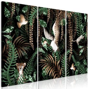 Cuadro moderno Tropical Jungle - Triptych with Exotic Animals