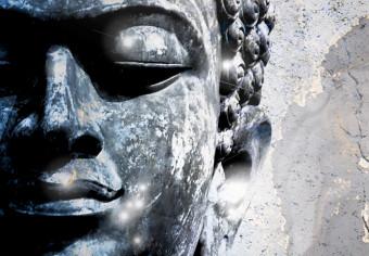 Cuadro Enlightened Buddha - Statue in a Blue Tone with a Mandala