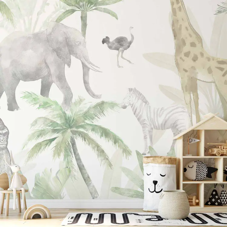 Safari tropical: animales salvajes en colores pastel