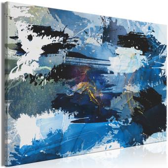 Cuadro Artistic Painting - Blue Paint Stains Abstraction