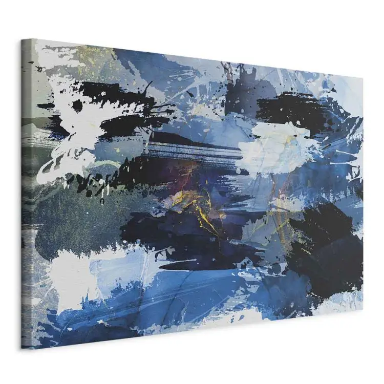 Pintura artística - abstracto azul de manchas de pintura