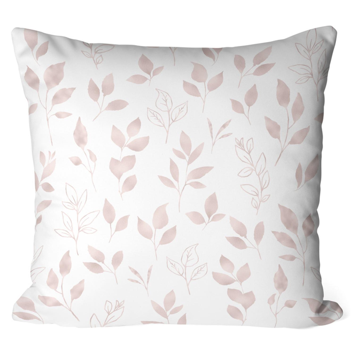 Cojín de microfibra Subtle foliage - a minimalist floral pattern on white background cushions