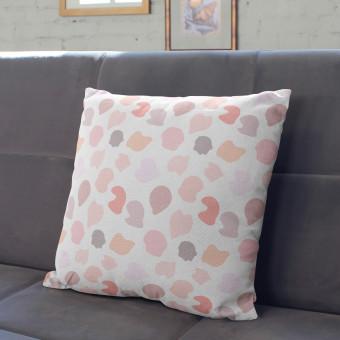 Cojín de microfibra Mysterious shapes - pink and purple themes on a light background cushions