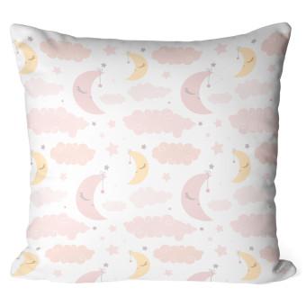 Cojín de microfibra Lunar nap - composition with clouds and stars on a bright background cushions