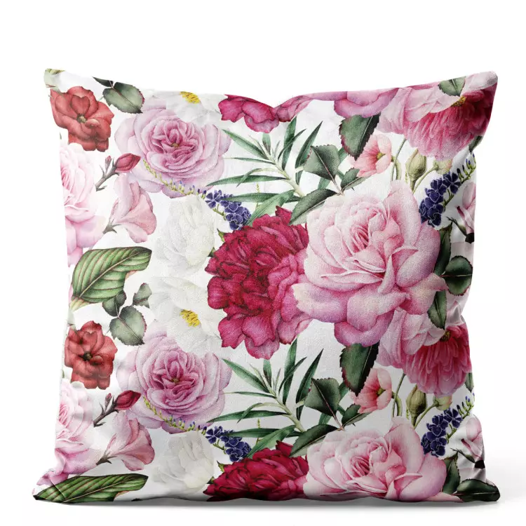 Perfume de primavera - flores de peonía y rosa en estilo provenzal