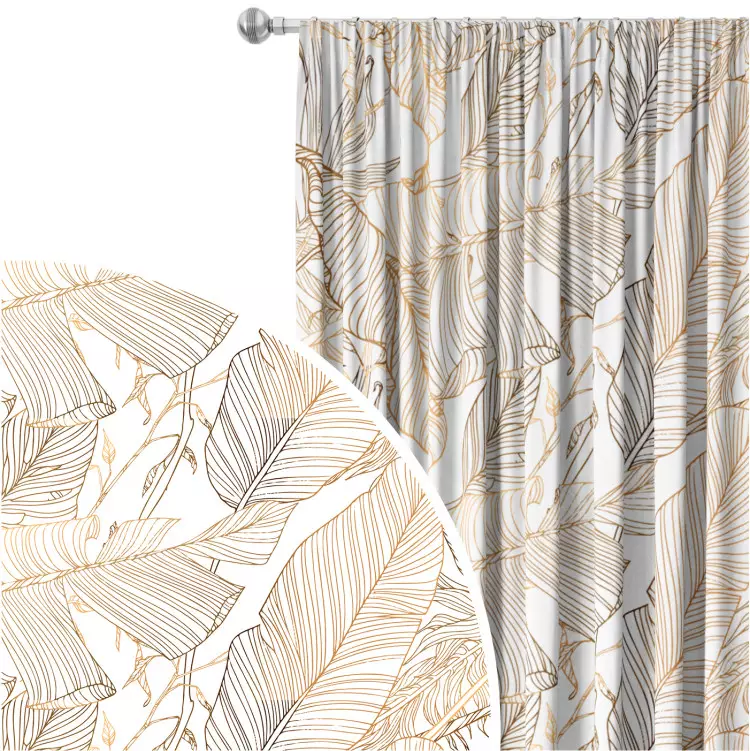 Hojas Art Nouveau - motivo floral minimalista en oro