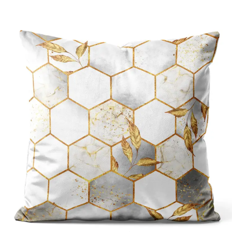 Hexágonos y hojas - elegante con figuras geométricas