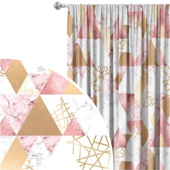 Cortina Geometric patchwork - design with triangles, marble and gold pattern