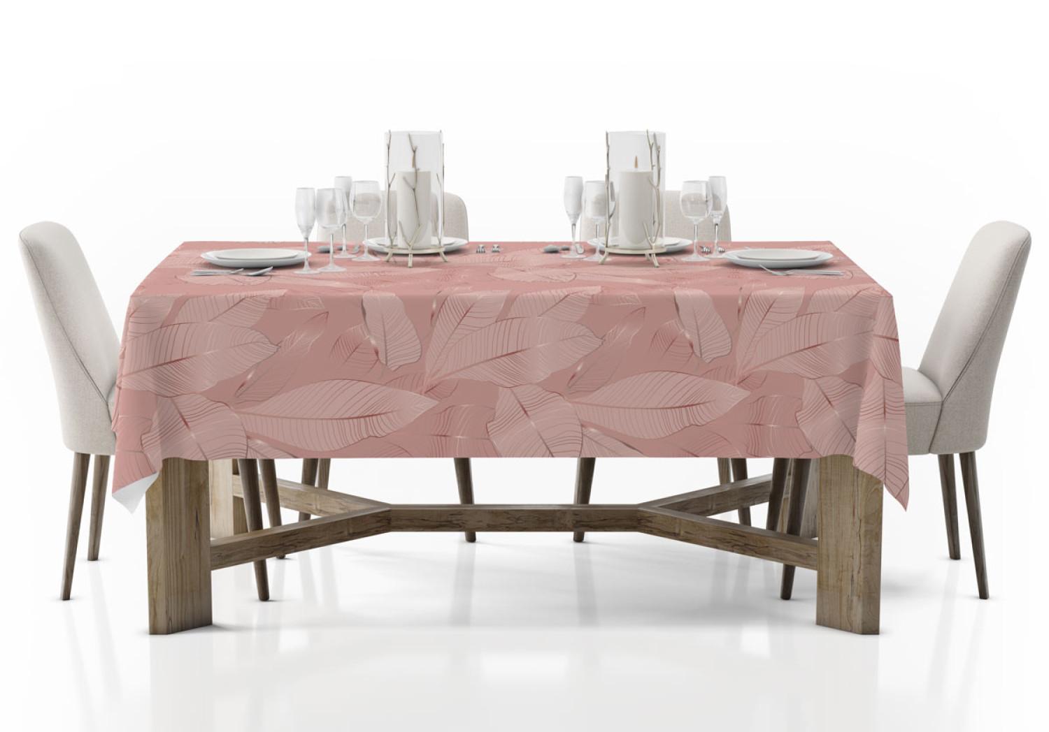 Mantel Pink wine - graphic leaves in shades of pink in glamour style
