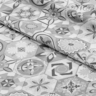 Cortina Oriental hexagons - a motif inspired by patchwork ceramics